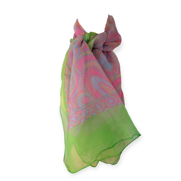 Vintage groovy psychedelic chiffon scarf - Picture 4 of 8